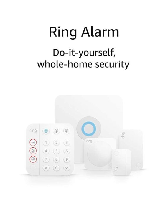 Ring Alarm 5-Piece Kit – Wireless Smart Home Security System | Expandable | Easy Setup | Mobile App Control | 24/7 Professional Monitoring | Alexa Compatible